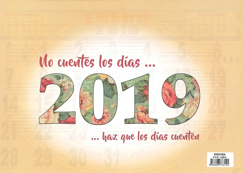 FALDILLA CALENDARIO 2019 NO CUENTES LOS DIAS...HAZ QUE LOS