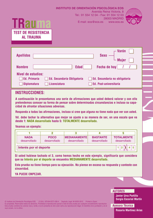TRAUMA (HOJA DE RESPUESTAS) PACK 10