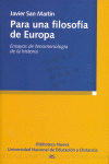 PARA UNA FILOSOFIA DE EUROPA