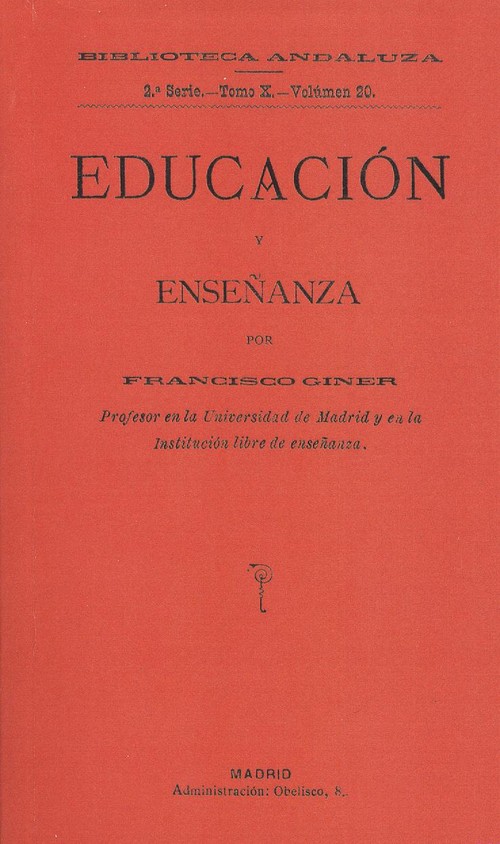 EDUCACION Y ENSE�ANZA POR FRANCISCO GINER
