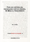 PARA UNA HISTORIA DEL VOCABULARIO POETICO ESPA�OL.