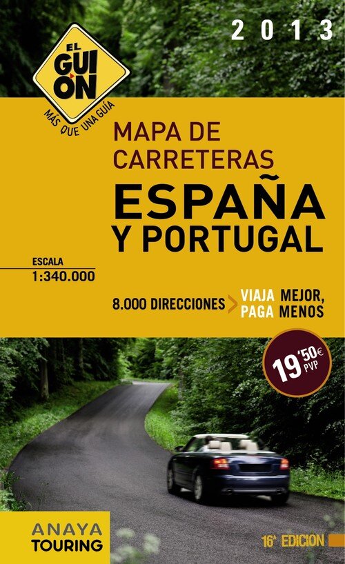 MAPA GUION CARRETERAS ESPAA PORTUGAL 2013