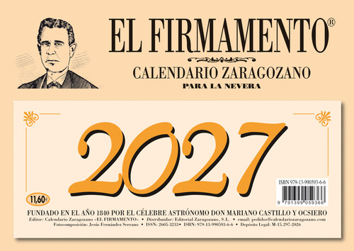 CALENDARIO ZARAGOZANO IMAN 2027
