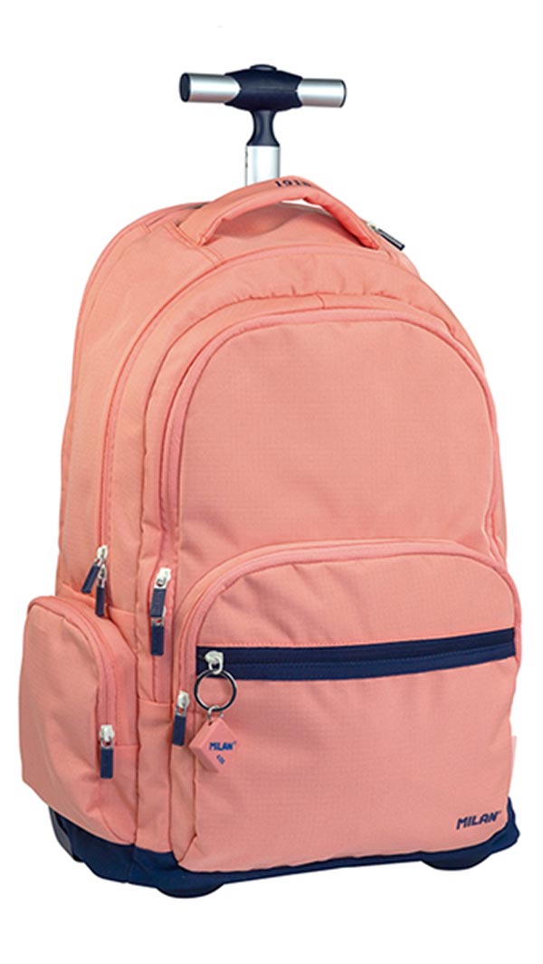 MOCHILA CON CARRO 6 CREMALLERAS SERIE 1918 ROSA (25L)