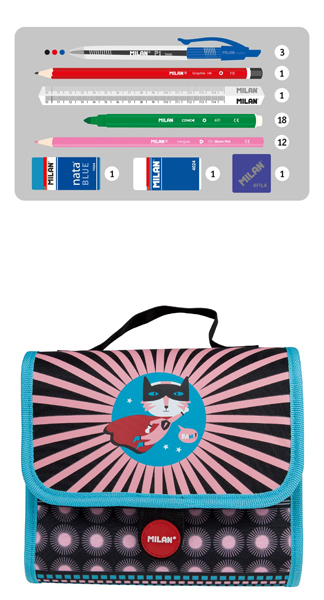 MULTIPORTATODO MALETIN CON CONTENIDO SUPER HEROES ROSA