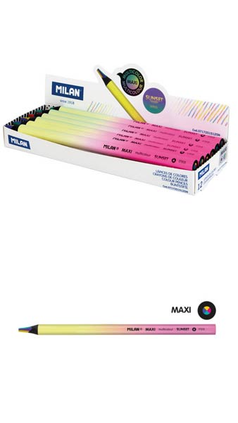 LAPICES COLORES CON MINA MULTICOLOR MAXI SUNSET 12U CAJA