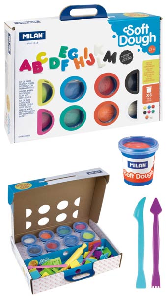 MALETIN SOFT DOUGH MUCHAS LETRAS (8 BOTES 59GR C/HERRAMIENTA