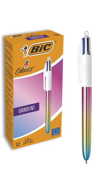BOLI BIC 4 COLORES GRADIENT - 12U CAJA