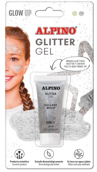 BLISTER 1 MAQUILLAJE PLATA GLITTER GEL