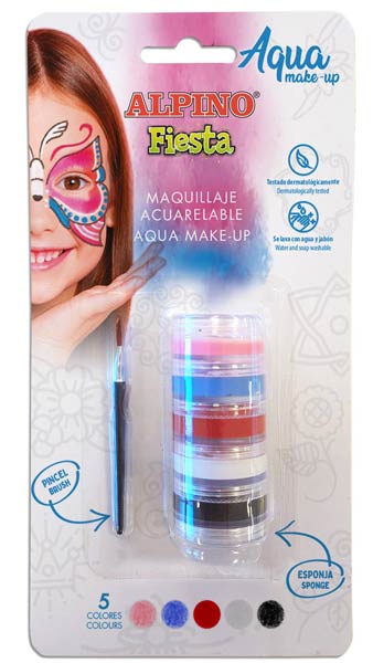 BLISTER MAQUILLAJE ACUARELABLE 6 COLORES + PINCEL