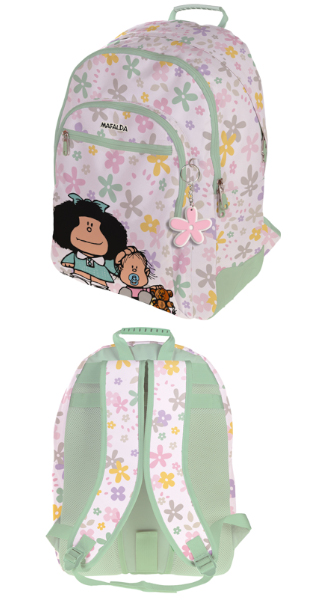 Mochila rubber2 mafalda 20 flores - Distribuciones Cimadevilla