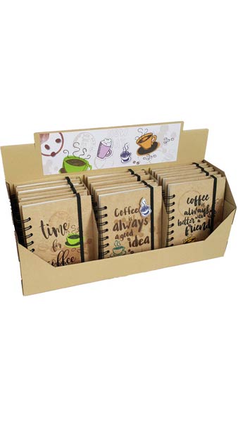 LIBRETA 10,3X14CM 80H 100GR RELAX TIME WOODEN SURT-12U EXP.