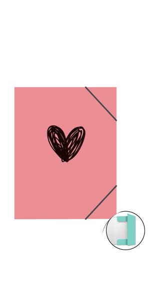 CARPETA FOLIO GOMAS/SOLAPAS KATACRAK HEART ROSA