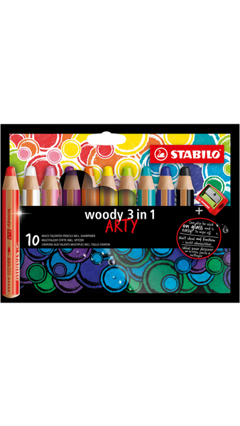 CERAS WOODY 3 EN 1 DUO SURTIDOS + AFILALAPIZ - 10U BLISTER