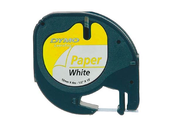 CINTA DYMO LETRATAG 12X4 NEGRO/AMARILLO PLASTICO