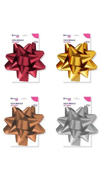 COCA REGALO 25CM METALIZADA COLORES SURTIDOS - CAJA 4