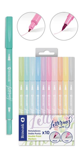 ROTU DOBLE PUNTA 10 COLORES PASTEL LETTERING