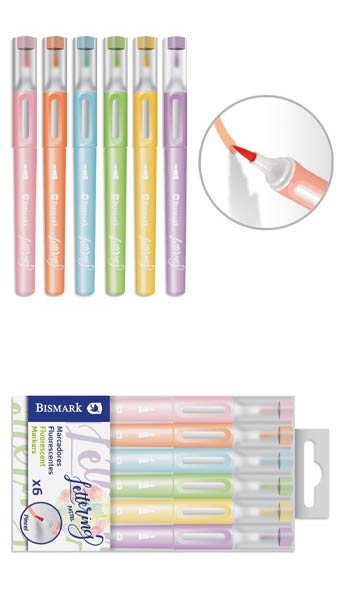 BLISTER 6 ROTU FLUOR PUNTA PINCEL COLORES - CAJA 12
