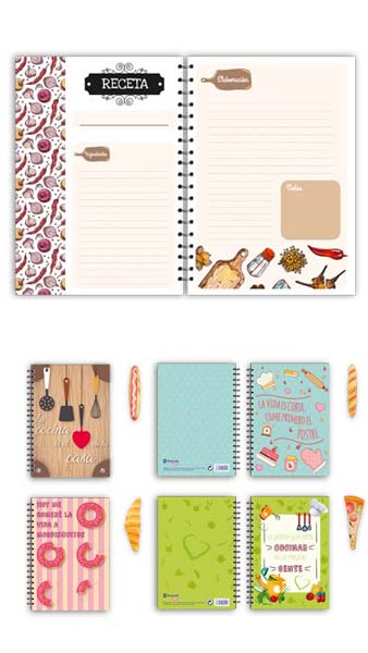 BLOCK A5 RECETAS 60H CON BOLIGRAFO FORMA VERDURA