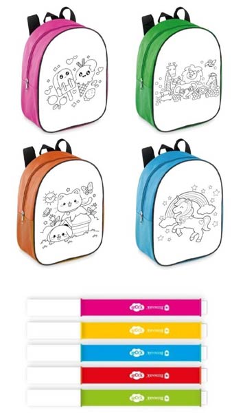 MOCHILA 24X30X8CM PARA COLOREAR CON ROTULADORES