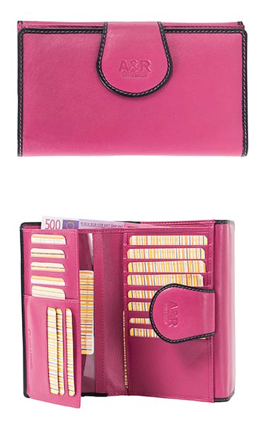 CARTERA SE�ORA C/MONEDERO FUCSIA GRANDE