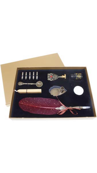 SET PLUMA CON LACRE CUCHARILLA Y VELA SP094