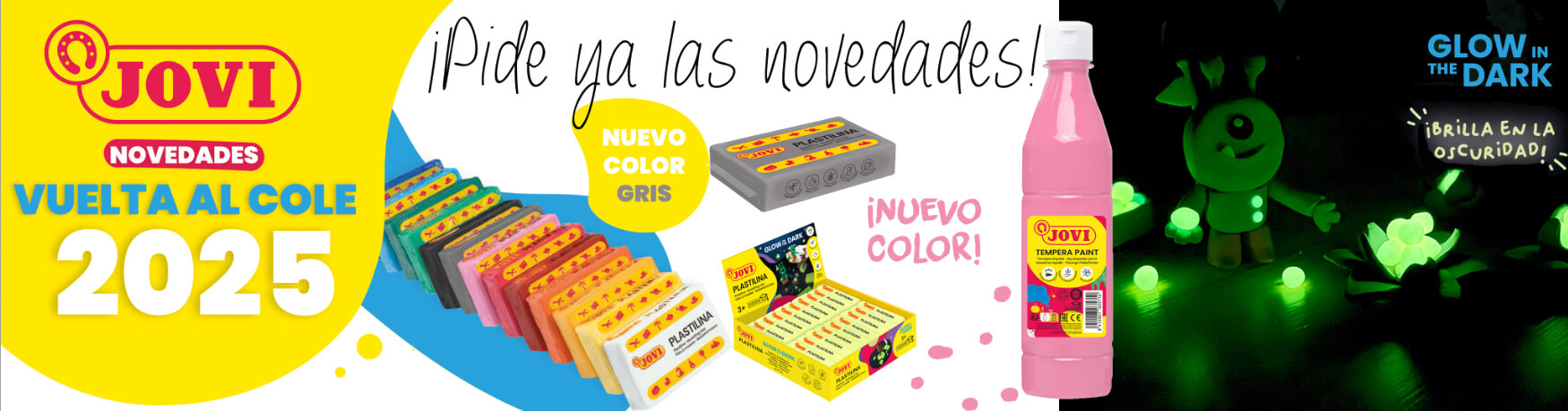 Novedades Jovi! Tempera rosa, plastilina gris y fluorescente dale color a tus ideas!