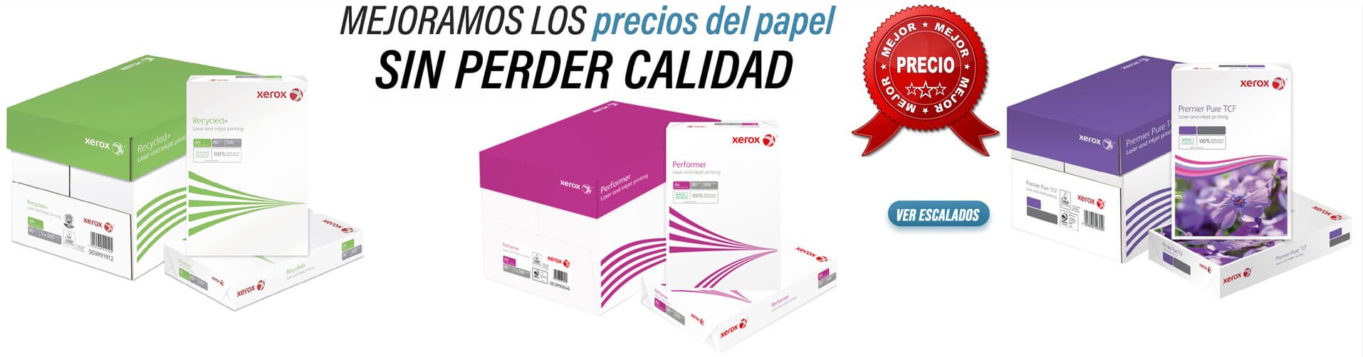 Mejoramos los precios del papel A4, A3, reciclado... 
